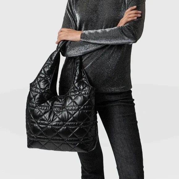 Saint + Sofia Stella Shoulder Tote Bag - Gloss Black - Picture 10 of 10